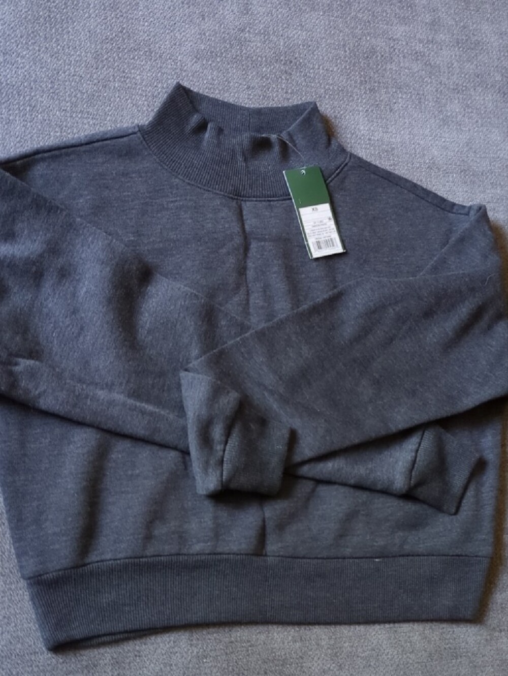 wild fable Charcoal Cropped Mock Neck Sweater - Picture 4 of 6